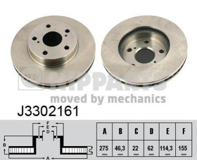 Гальмівні диски NIPPARTS J3302161 4351212670, 4351202220