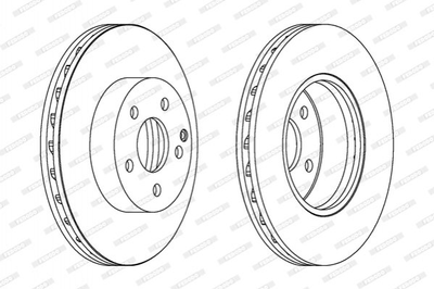 Тормозные диски FERODO DDF1690C Mercedes E-Class, C-Class MA2044210712, A2044212512, A2044210712