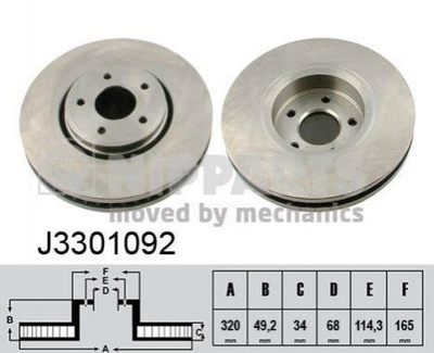 Гальмівні диски NIPPARTS J3301092 40206CL70B, 40206CL70A