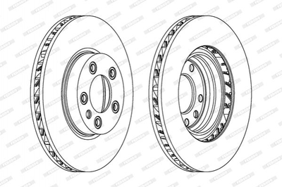 Тормозные диски FERODO DDF1591RC1 Volkswagen Touareg; Porsche Cayenne 7L6615302D, 7L6615302J, 7L6615302N