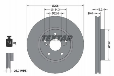 Тормозные диски TEXTAR 92174303 Lexus IS 4351230310, 435120P010