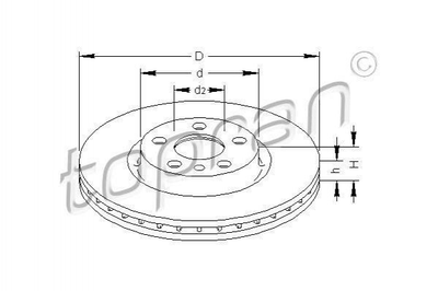 Тормозные диски TOPRAN / HANS PRIES 722451 Citroen C8, Jumpy; Peugeot Expert, 807; Fiat Scudo 4246P1, 4246P2, 4249H7