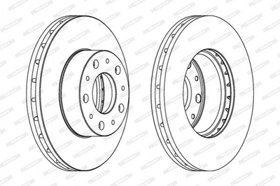 Тормозные диски FERODO DDF1800 Peugeot Boxer; Fiat Ducato; Citroen Jumper 424928, 424929, 424998