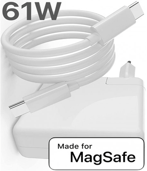 Блок Питание для MacBook 61W Зарядка для ноутбука + кабель USB-C в подарок White PAVLYSH (PZ-08)