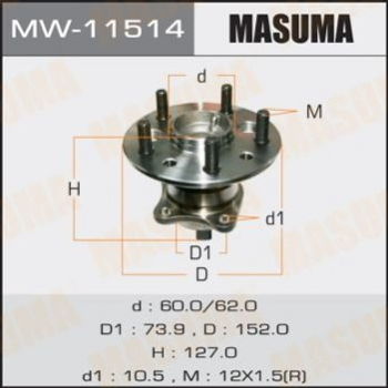 Підшипник маточини MASUMA MW11514 Toyota Camry, Avalon; Lexus ES 4245048011, 4245006020, 4245006021