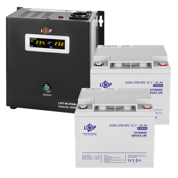 Комплект резервного питания LogicPower W800 + мультигелевая батарея 1080 Ватт (UPS W800+ АКБ MG 1080W)