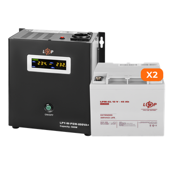 Комплект резервного питания LogicPower W800 + гелевая батарея 1080 Ватт (UPS W800+ АКБ GL 1080W)