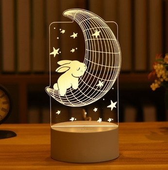 Настольный декоративный LED светильник-ночник, декоративная 3-D лампа, детский ночник, детская ночная лампа, детский подарок с LED эффектом 10*18 см Z-584
