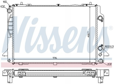 Радиатор охлаждения двигателя NISSENS 60467A Audi 80 8A0121251B, 8A0121251D, 8AO121251B