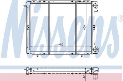 Радиатор охлаждения двигателя NISSENS 63906 Renault Trafic 7700272472, 7700272527, 7700745164