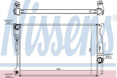 Радіатор охолодження двигуна NISSENS 60809 BMW X4, X3 17117593843, 17117632080, 17117823568