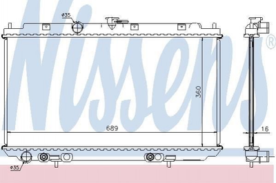 Радиатор охлаждения двигателя NISSENS 67347A Nissan Primera 21460AV600