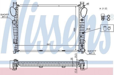 Радіатор охолодження двигуна NISSENS 62774A Mercedes S-Class 2205001403, 2205002403, A2205001403