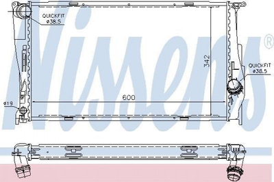 Радиатор охлаждения двигателя NISSENS 60785A BMW 3 Series, 1 Series, X1 17117558480, 17117788903, 17117790297
