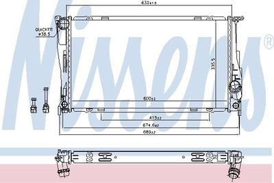 Радіатор охолодження двигуна NISSENS 60832 BMW 3 Series, 1 Series, X1 17117547059