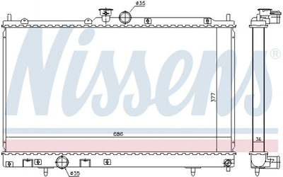 Радиатор охлаждения двигателя NISSENS 628956 Mitsubishi Lancer MR464612