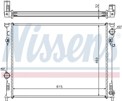 Радіатор охолодження двигуна NISSENS 61014A Chrysler 300C 068050126AB, 5137691AA, 5137692AA