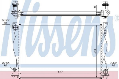 Радиатор охлаждения двигателя NISSENS 60234A Audi A6, Allroad 4F0121251L, 4F0121251T