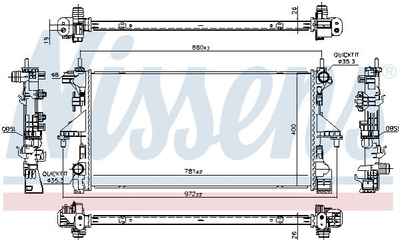 Радіатор охолодження двигуна Nissens 606554 Citroen Jumper; Fiat Ducato; Peugeot Boxer 1333C7, 1382421080, 1382424080