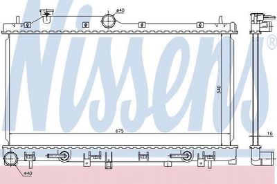 Радіатор охолодження двигуна NISSENS 67720 Subaru Legacy, Outback 45119AJ020