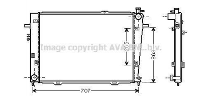 Радиатор охлаждения двигателя AVA COOLING HY2126 Hyundai Tucson; KIA Sportage 253102E500, 253102E700