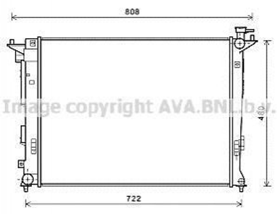 Радиатор охлаждения двигателя AVA COOLING HY2285 KIA Sportage; Hyundai IX35 253102Y500, 253102Y501