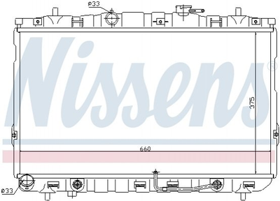 Радиатор охлаждения двигателя NISSENS 67493 Hyundai Elantra 253102D016, 253102D015, 253102D010