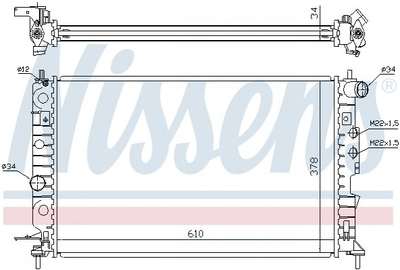 Радиатор охлаждения двигателя NISSENS 630121 Opel Vectra 52479098, 1300185, 1300180