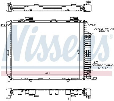 Радиатор охлаждения двигателя NISSENS 62691A Mercedes E-Class 2105000803, 2105002703, 2105002803