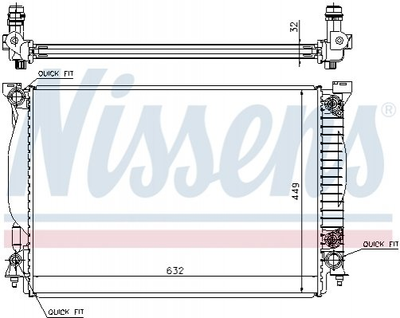 Радіатор охолодження двигуна NISSENS 60307A Audi A6, A4 8E0121251S, 8E0121251M, 8E0121251D