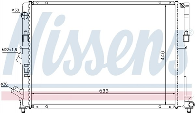 Радиатор охлаждения двигателя NISSENS 63838 Renault Espace 6025307275, 7700876214, 7701044566