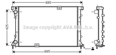 Радиатор охлаждения двигателя AVA COOLING RT2313 Nissan Primastar; Opel Vivaro; Renault Scenic, Megane, Trafic 4412817, 4414578, 8200019380