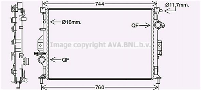 Радиатор охлаждения двигателя AVA COOLING FDA2425 Land Rover Range Rover, Discovery, Freelander; Volvo S60, S80, V70, V60, XC70, XC60; Ford Mondeo, Galaxy, Focus, S-Max, C-Max ME6G918005FD, LR039623, LR039530