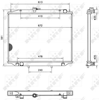 Радіатор охолодження двигуна NRF 52082 1958982, 214107F000, 214107F400