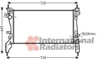 Радіатор охолодження двигуна Van Wezel 17002380 Citroen Nemo 1330Y1, 51790636