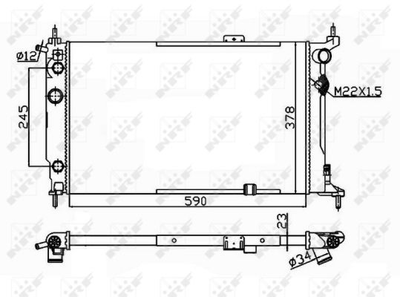 Радиатор охлаждения двигателя NRF 54201 Opel Astra 1300109, 1300148, 52455010