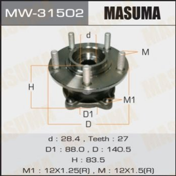 Підшипник маточини MASUMA MW31502 Mitsubishi Outlander, Lancer, ASX 3785A019