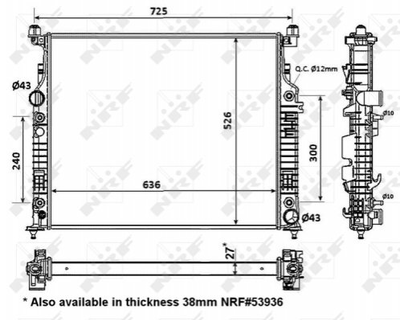 Радиатор охлаждения двигателя NRF 56074 Mercedes M-Class, GL-Class A2515000203, A2515000103, A2515000003