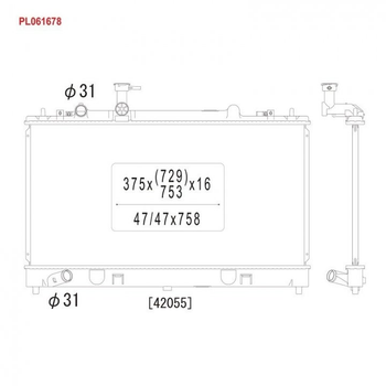 Радиатор охлаждения двигателя KOYORAD PL061678 Mazda 6 L32715200A, L32715200