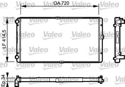 Радиатор охлаждения двигателя Valeo 732177 Volkswagen Transporter 7D0121253A, 863143X238