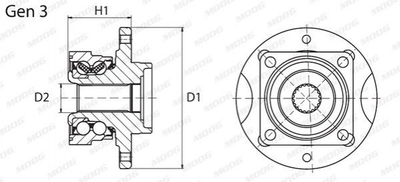 Подшипник ступицы MOOG OPWB11091 Opel Astra, Zafira 09117622, 13123488, 1603211