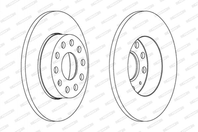 Тормозные диски FERODO DDF1276C Audi A3, TT; Skoda Superb, Octavia; Volkswagen Touran, Golf, Caddy, Scirocco, Jetta; Seat Toledo 1K0615601AC, 1K0615601L, 1K0615601AJ