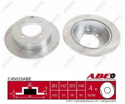 Диски гальмові ABE C45010ABE Mitsubishi Lancer, Galant 58411M2050, MB668083, MB699964