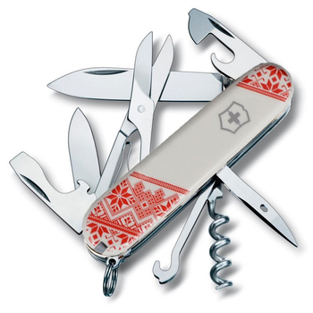 Ніж Victorinox Climber Ukraine Red Вишиванка (1.3703.7_T0051r)