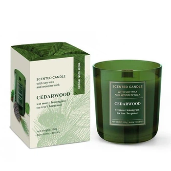 Свічка ароматична Cedarwood з дерев'яним ґнотом (28852)