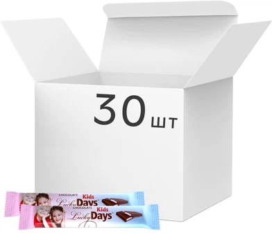 Упаковка шоколада Millennium Lucky Days Молочный с молочной начинкой 12.5 г х 30 шт (4820075504984)