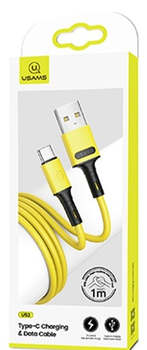 Kabel Usams U52 USB Typ-C 2A Fast Charge 1m Żółty (6958444989068)
