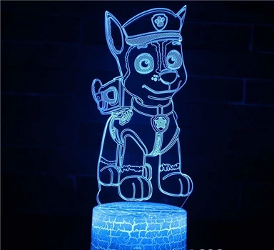 3D светильник ночник Paw Patrol Щенячий патруль Гонщик 20 cм Синий