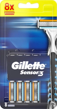 Змінні картриджі для гоління Gillette Sensor3 8 шт (7702018499977)