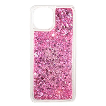 Чехол Glitter для Xiaomi Redmi Note 13 бампер силиконовый с блестками Розовый